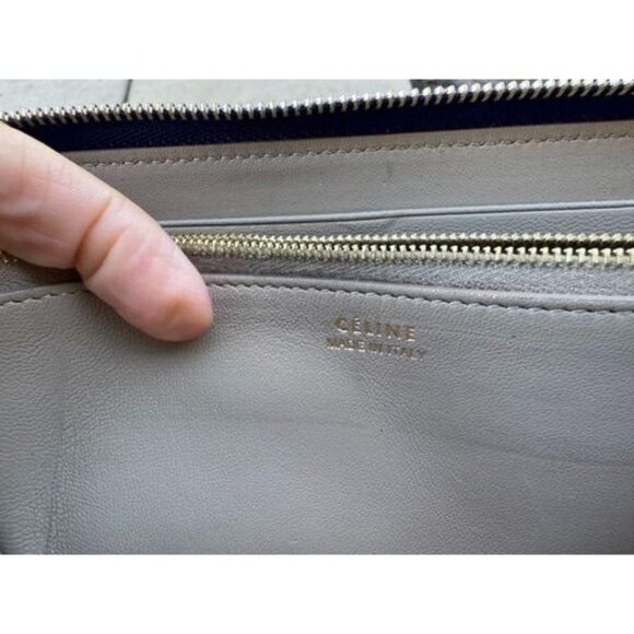 Celine Long Zip Around Wallet Blue Leather - Picture 9 of 12